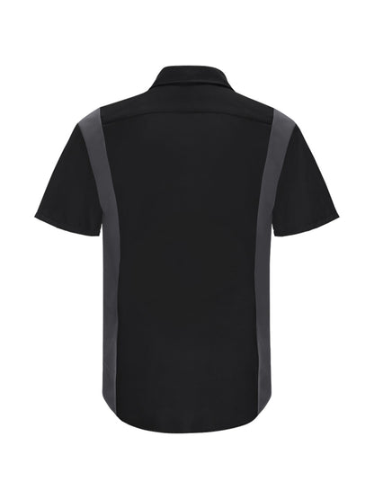 Men's Short Sleeve Performance Plus Shop Shirt - SY42 - Black / Charcoal