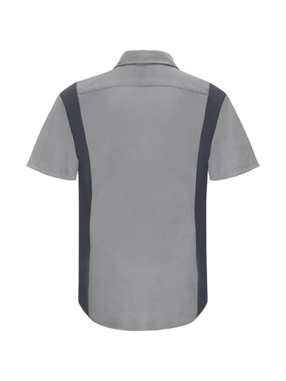 Men's Short Sleeve Performance Plus Shop Shirt - SY42 - Light Grey/Charcoal Mesh