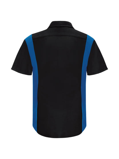 Men's Short Sleeve Performance Plus Shop Shirt - SY42 - Royal Blue/Black Mesh