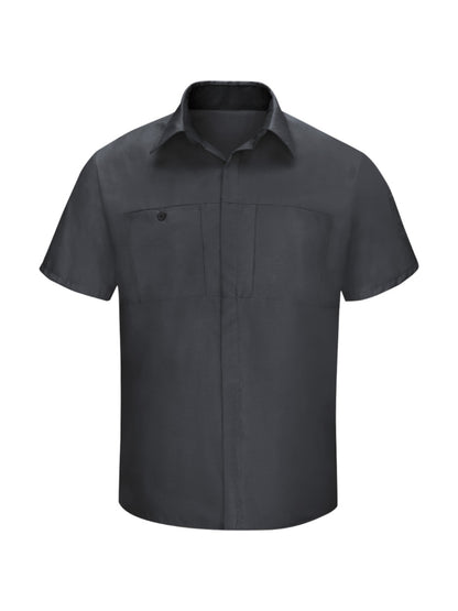 Men's Short Sleeve Performance Plus Shop Shirt - SY42 - Black / Charcoal