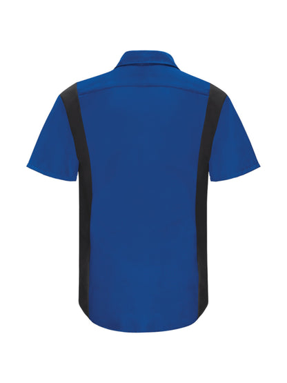 Men's Short Sleeve Performance Plus Shop Shirt - SY42 - Black/Royal Blue