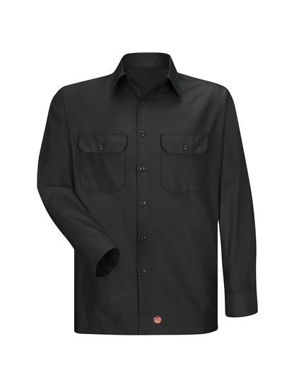 Men's Long Sleeve Solid Rip Stop Shirt - SY50 - Black