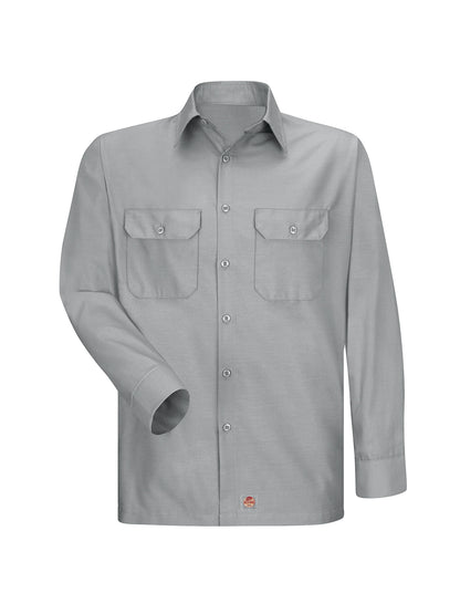 Men's Long Sleeve Solid Rip Stop Shirt - SY50 - Grey