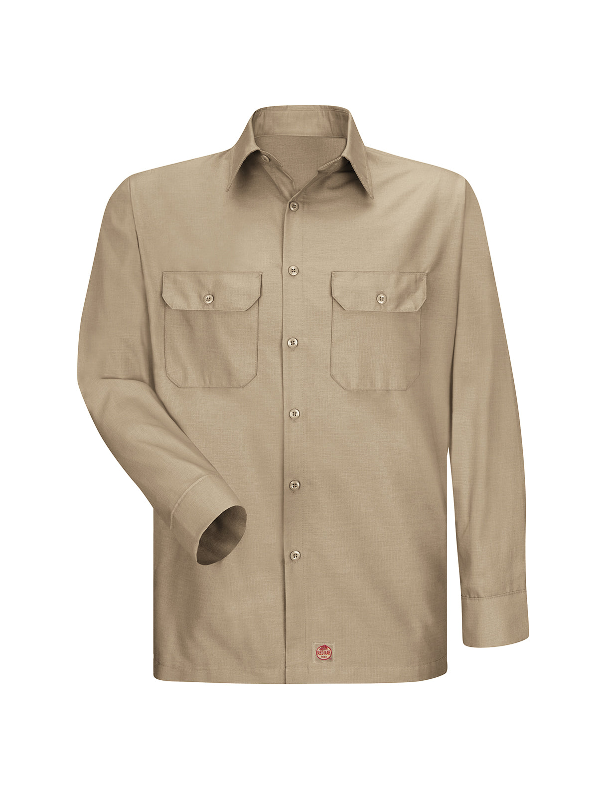 Men's Long Sleeve Solid Rip Stop Shirt - SY50 - Khaki