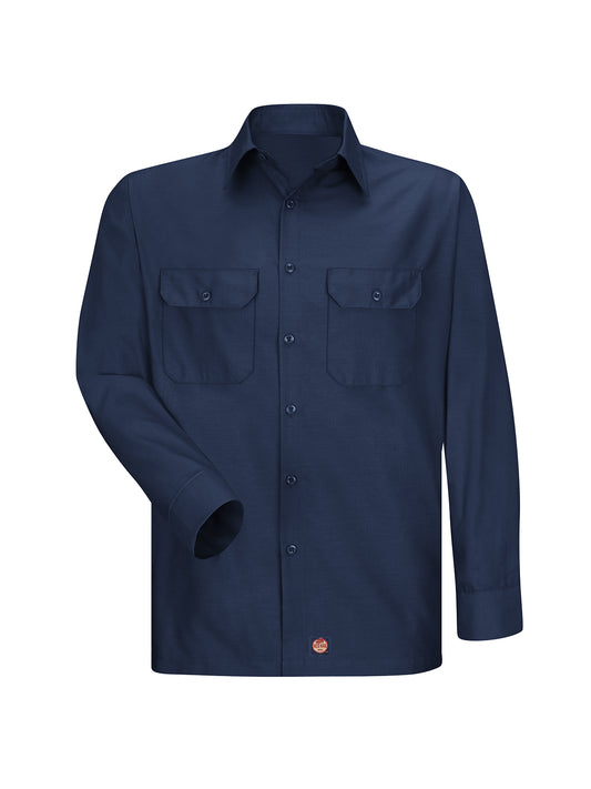 Men's Long Sleeve Solid Rip Stop Shirt - SY50 - Navy