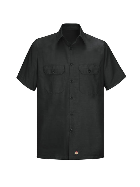 Men's Short Sleeve Solid Rip Stop Shirt - SY60 - Black