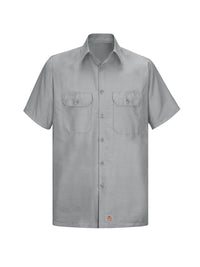 Men's Short Sleeve Solid Rip Stop Shirt - SY60 - Grey