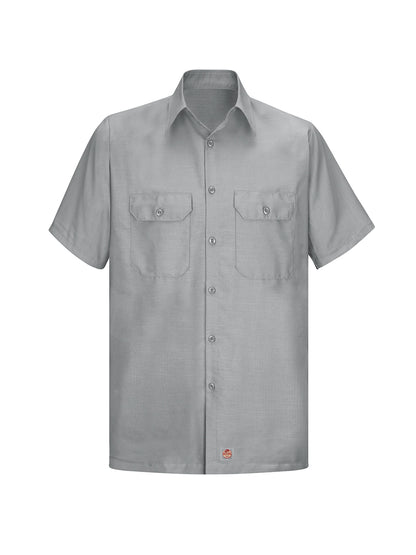 Men's Short Sleeve Solid Rip Stop Shirt - SY60 - Grey