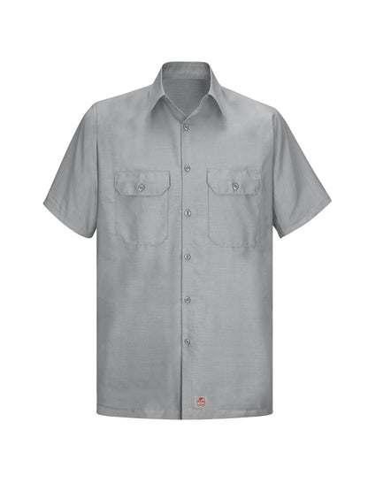 Men's Short Sleeve Solid Rip Stop Shirt - SY60 - Grey