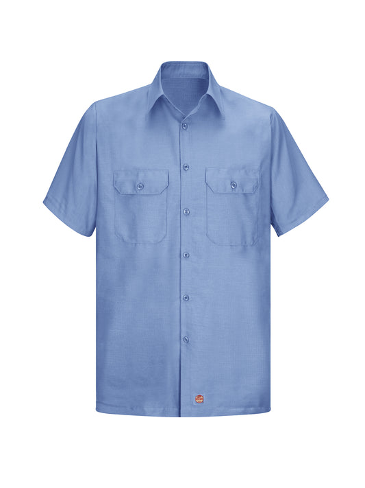 Men's Short Sleeve Solid Rip Stop Shirt - SY60 - Light Blue