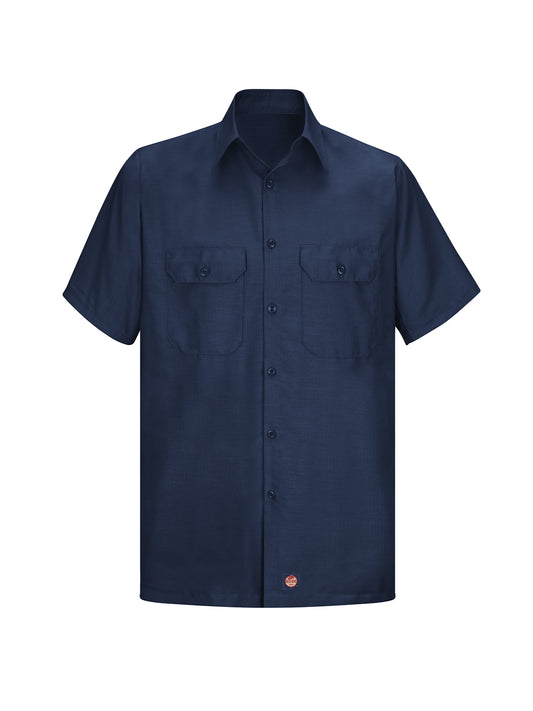 Men's Short Sleeve Solid Rip Stop Shirt - SY60 - Navy