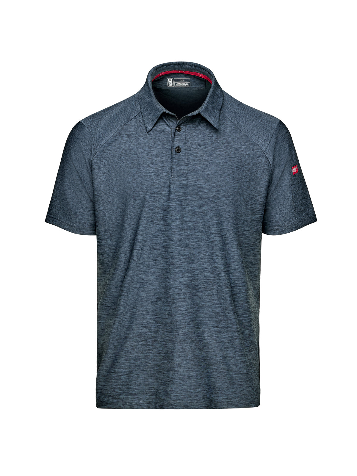 Men's Pocketless Cooling Stretch Jersey Polo - TCM2 - Blue Heather