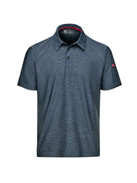 Men's Pocketless Cooling Stretch Jersey Polo - TCM2 - Blue Heather