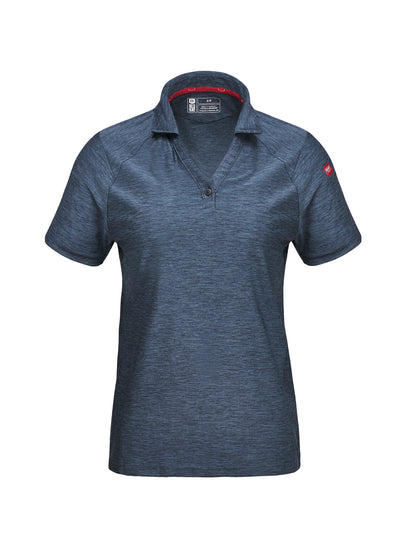 Women's Pocketless Cooling Stretch Jersey Polo - TCW1 - Blue Heather
