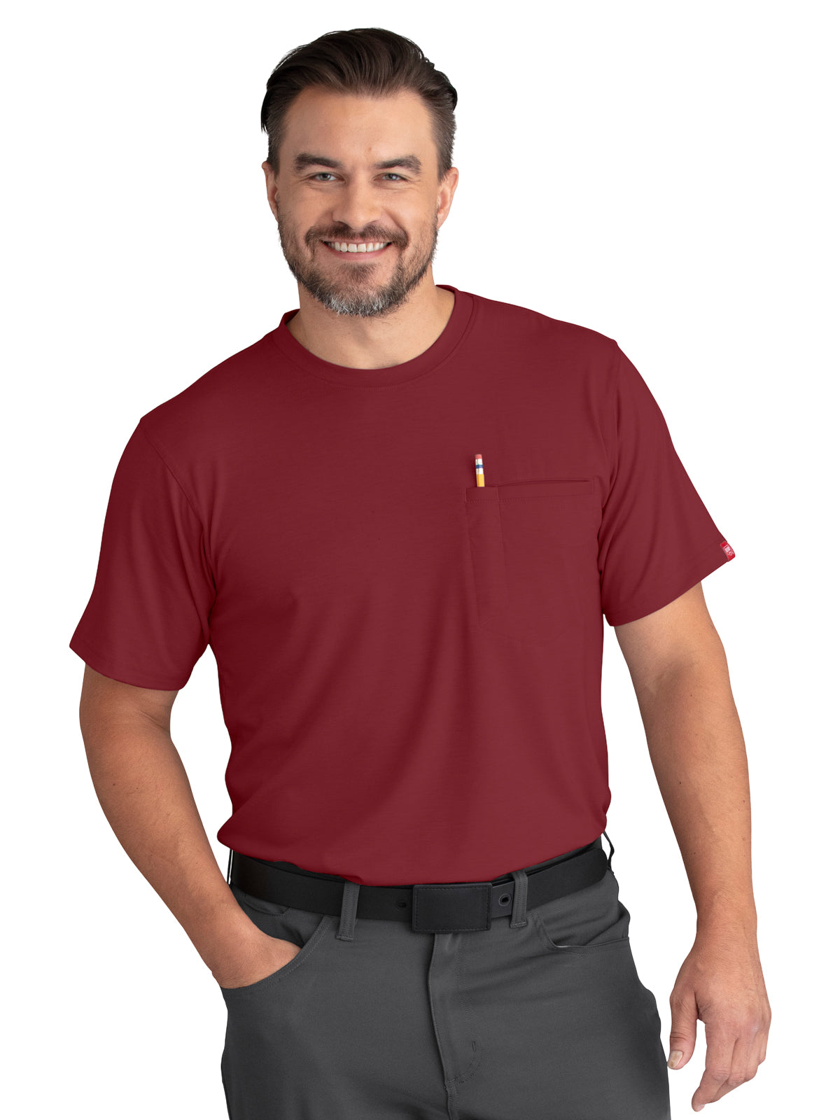 Men's 1-Pocket Cooling Short Sleeve T-Shirt - TKM2 - Crimson