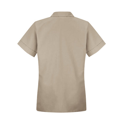 Women's Short-Sleeve Loose Fit Smock - TP23 - Tan