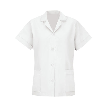 Women's Short-Sleeve Loose Fit Smock - TP23 - White