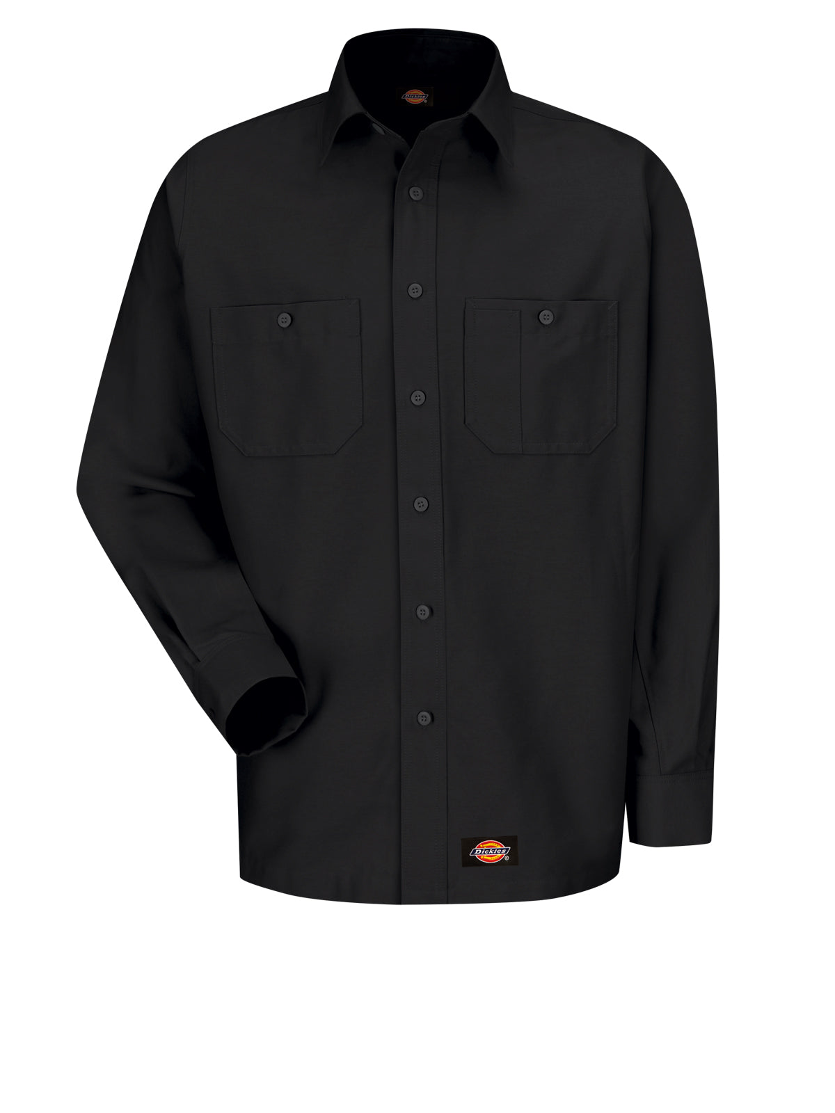 Men's Long Sleeve Black Canvas Workshirt - WS10 - Black