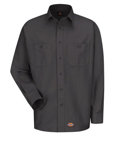 Men's Long Sleeve Black Canvas Workshirt - WS10 - Charcoal