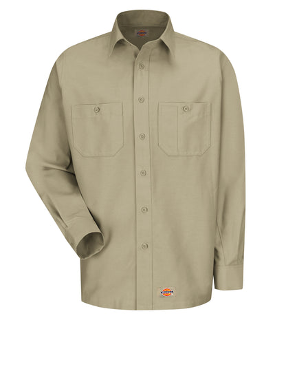 Men's Long Sleeve Black Canvas Workshirt - WS10 - Khaki