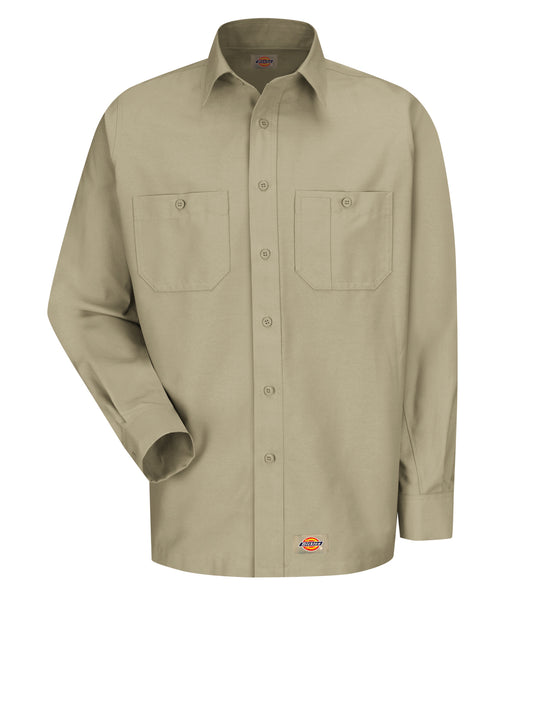 Men's Long Sleeve Black Canvas Workshirt - WS10 - Khaki