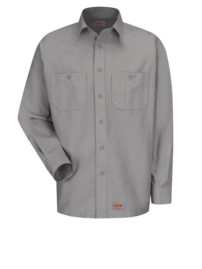 Men's Long Sleeve Black Canvas Workshirt - WS10 - Silver