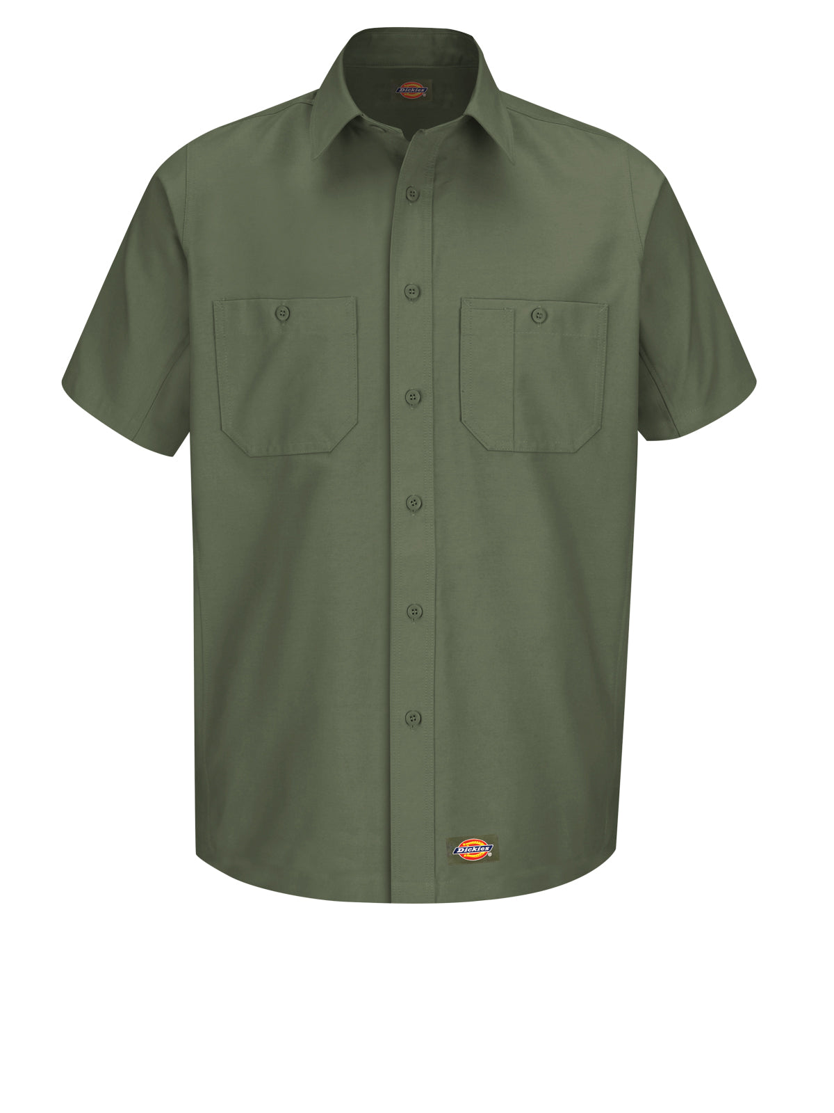 Men's Canvas Short-Sleeve Work Shirt - WS20 - Olive Green