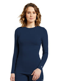 Women's Crew-Neck Long Sleeve Underscrub Tee - 205 - Navy