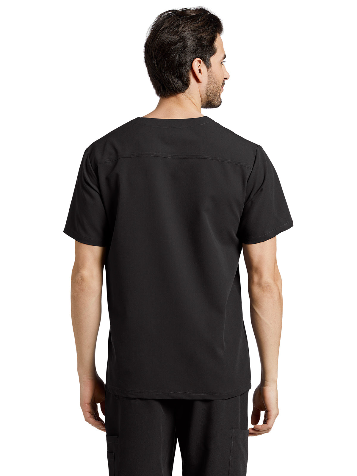 Men's 2-Pocket Tuckable V-Neck Scrub Top - 2206 - Black