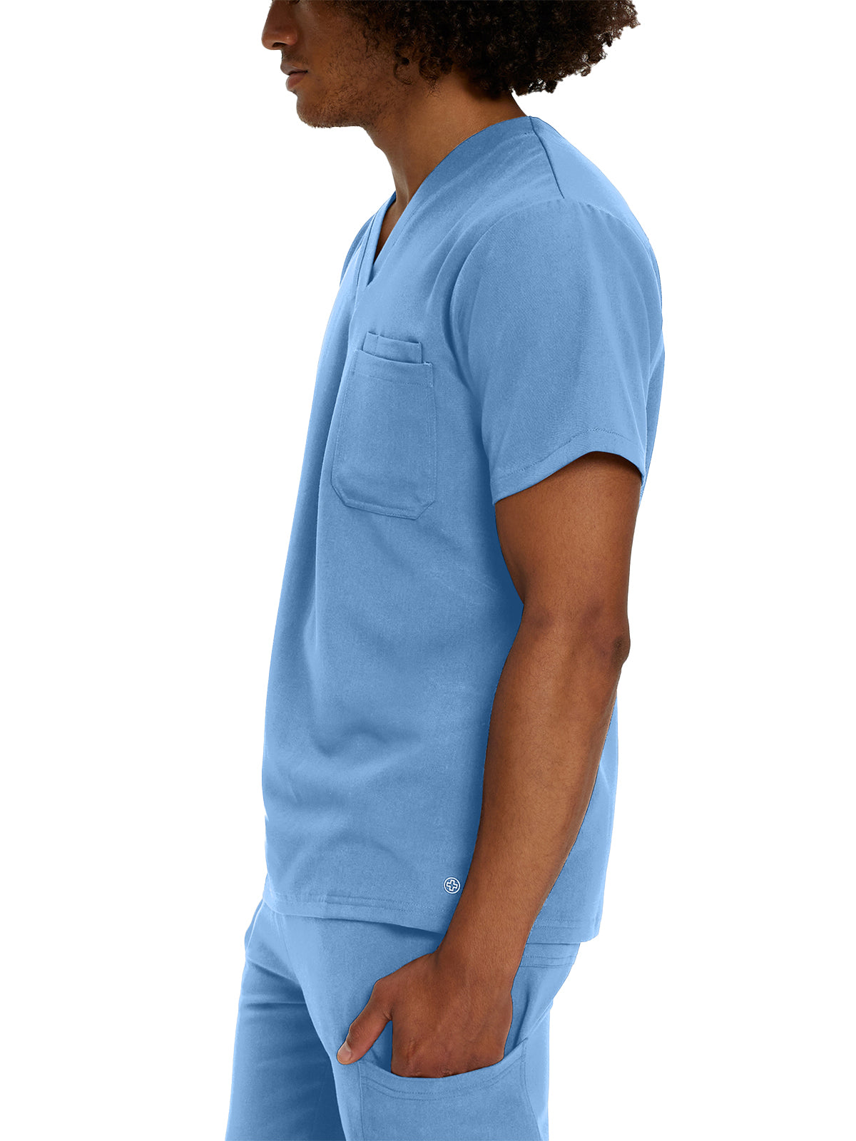 Men's 2-Pocket Tuckable V-Neck Scrub Top - 2206 - Ceil Blue