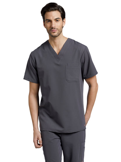 Men's 2-Pocket Tuckable V-Neck Scrub Top - 2206 - Dark Pewter