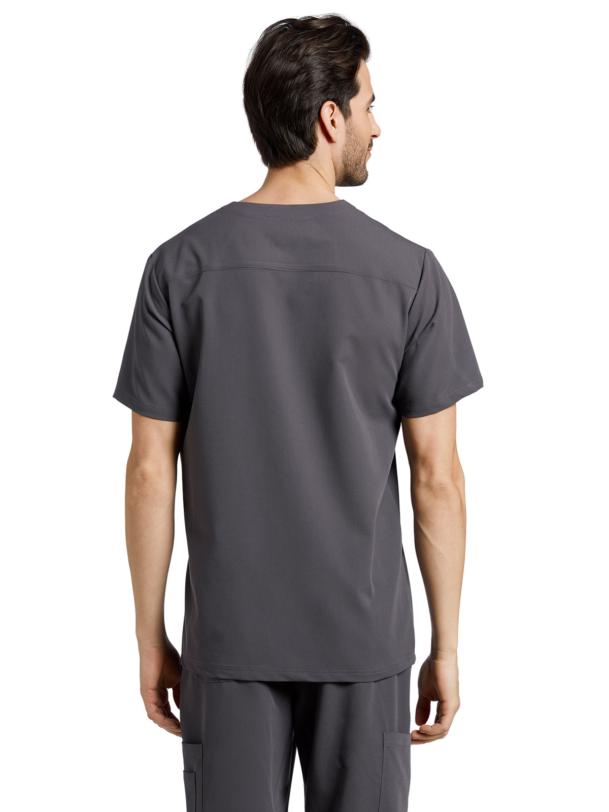 Men's 2-Pocket Tuckable V-Neck Scrub Top - 2206 - Dark Pewter