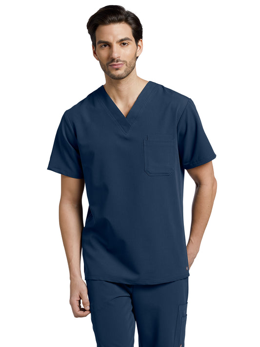 Men's 2-Pocket Tuckable V-Neck Scrub Top - 2206 - Navy