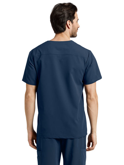 Men's 2-Pocket Tuckable V-Neck Scrub Top - 2206 - Navy