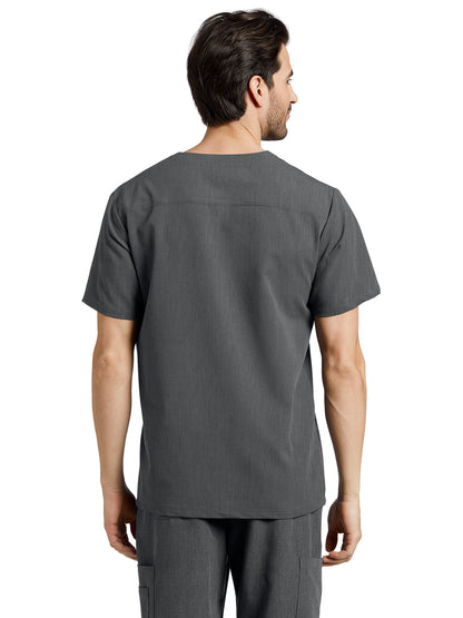 Men's 2-Pocket Tuckable V-Neck Scrub Top - 2206 - Taylor Grey