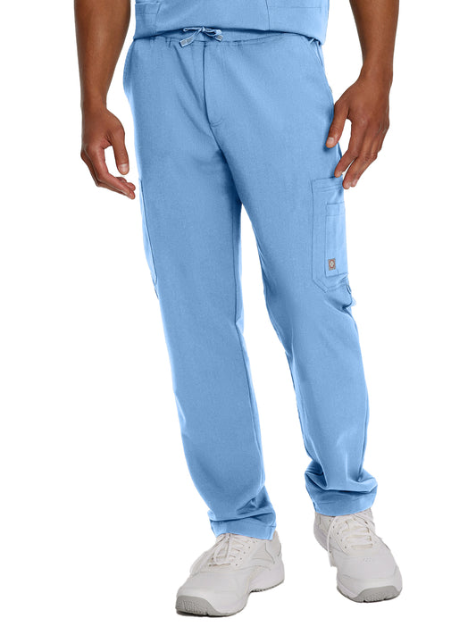 Men's 7-Pocket Straight Leg Cargo Scrub Pant - 227 - Ceil Blue