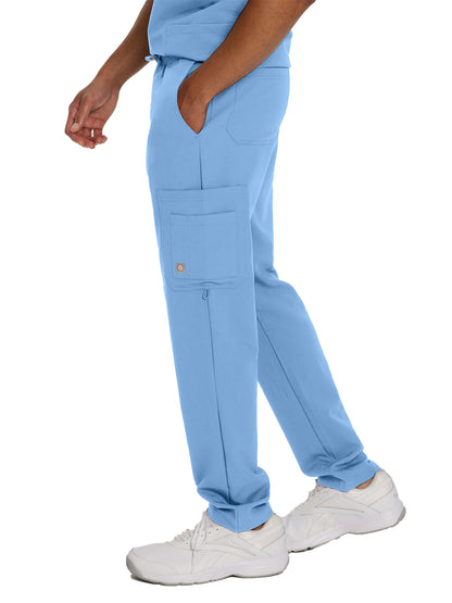 Men's 7-Pocket Straight Leg Cargo Scrub Pant - 227 - Ceil Blue