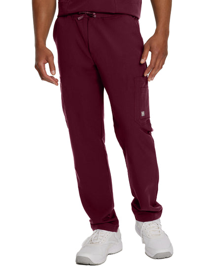 Men's 7-Pocket Straight Leg Cargo Scrub Pant - 227 - Wine (Burgundy)