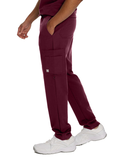 Men's 7-Pocket Straight Leg Cargo Scrub Pant - 227 - Wine (Burgundy)