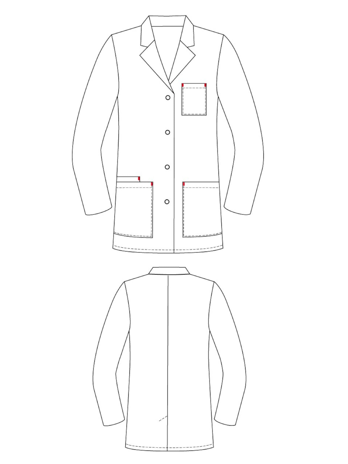 Women's Three-Pocket 32" Mid-Length Lab Coat - 2411 - White