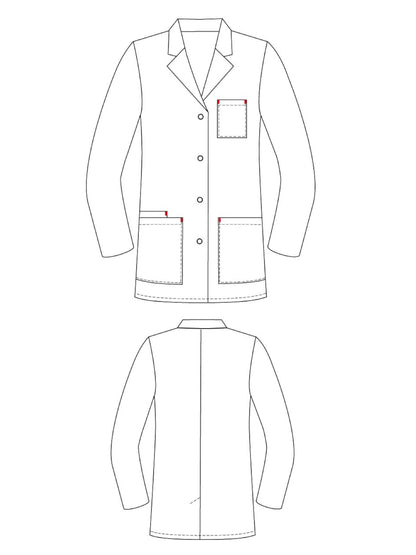 Women's Three-Pocket 32" Mid-Length Lab Coat - 2411 - White