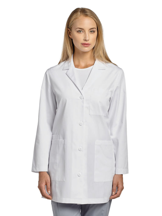 Women's Three-Pocket 32" Mid-Length Lab Coat - 2411 - White