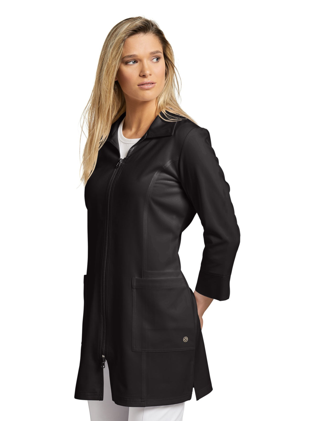 Women's Three-Pocket 32" Mid-Length Lab Coat - 2817 - Black