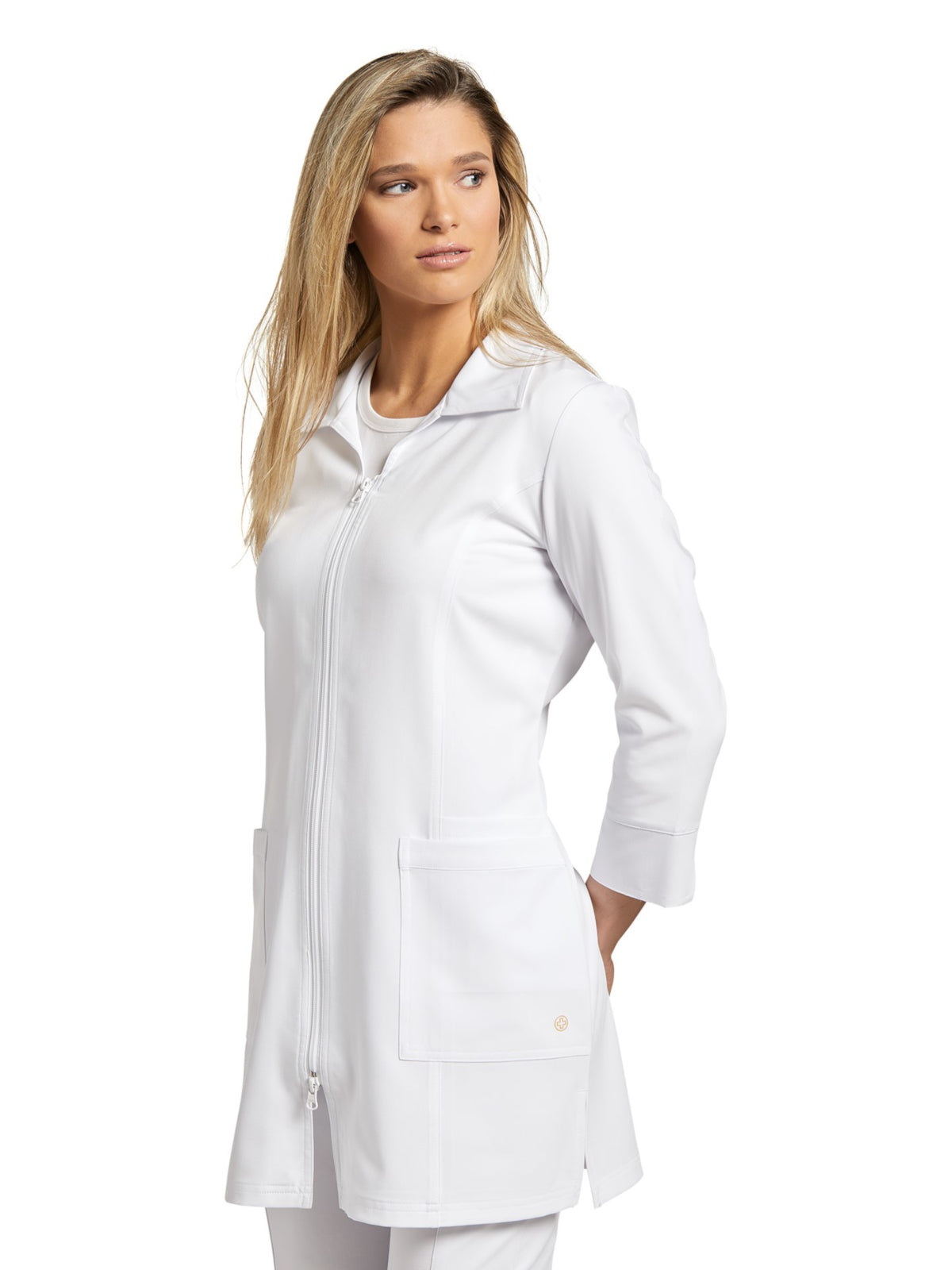 Women's Three-Pocket 32" Mid-Length Lab Coat - 2817 - White