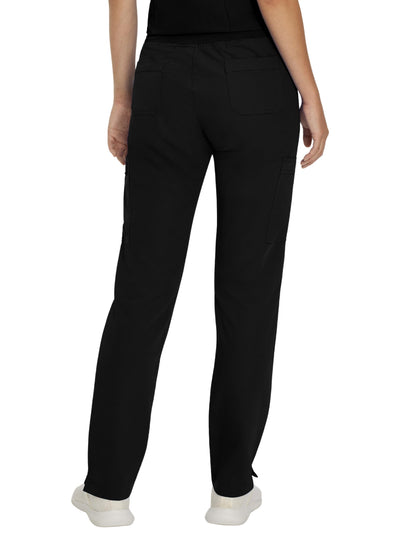 Women's 6-Pocket Low-Rise Waist Cargo Scrub Pant - 337 - Black