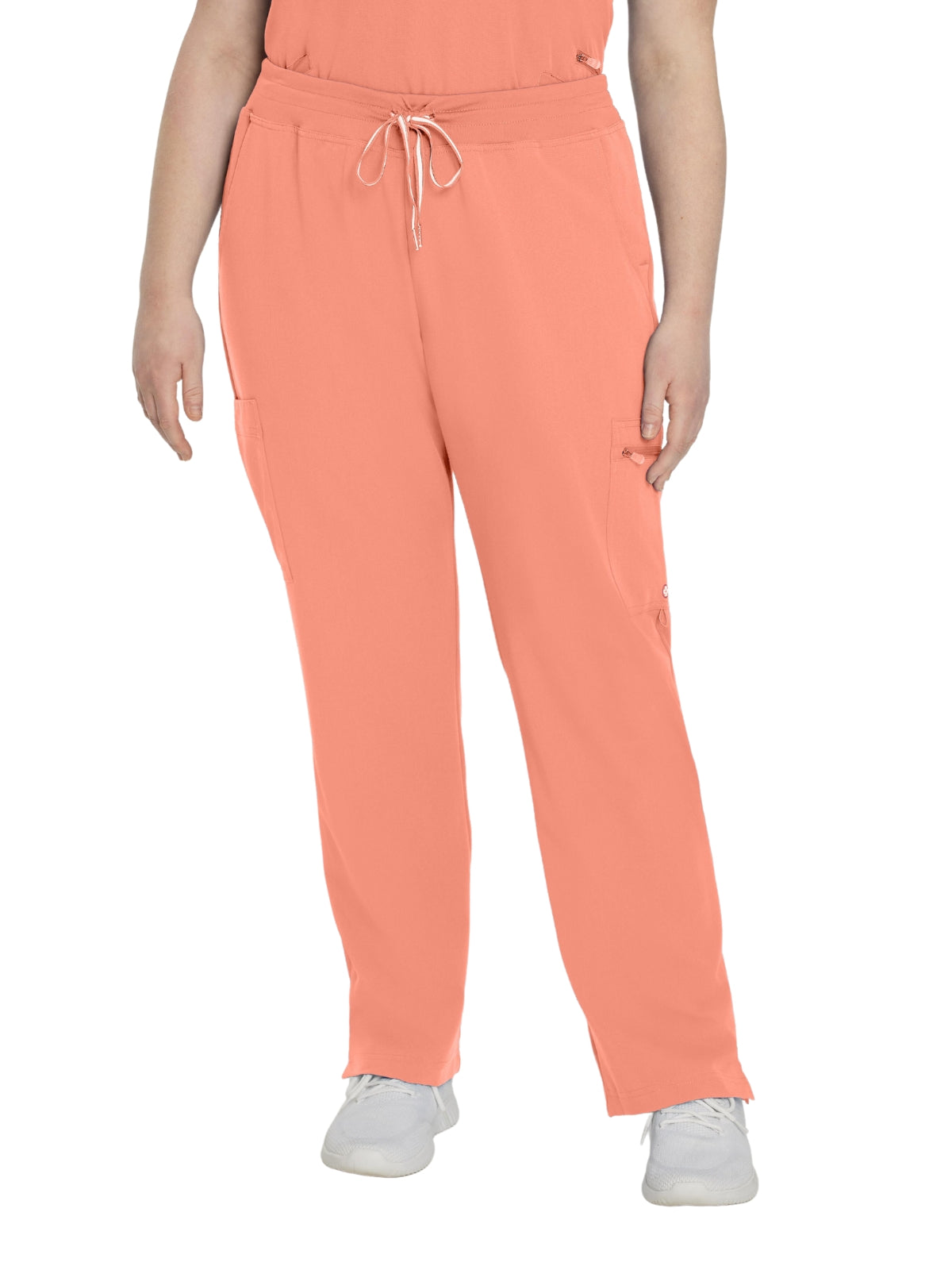 Women's 6-Pocket Low-Rise Waist Cargo Scrub Pant - 337 - Peach Deco