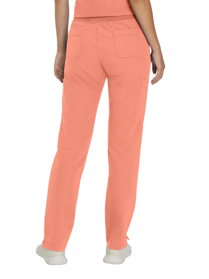 Women's 6-Pocket Low-Rise Waist Cargo Scrub Pant - 337 - Peach Deco