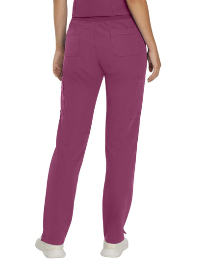 Women's 6-Pocket Low-Rise Waist Cargo Scrub Pant - 337 - Raspberry Coulis