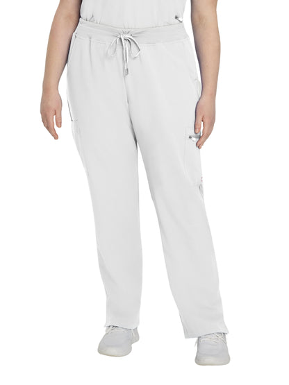 Women's 6-Pocket Low-Rise Waist Cargo Scrub Pant - 337 - White