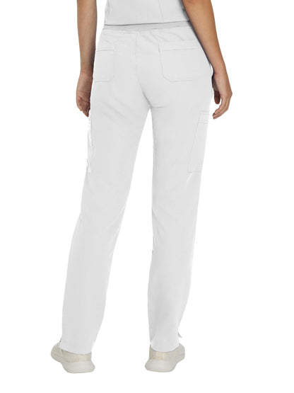 Women's 6-Pocket Low-Rise Waist Cargo Scrub Pant - 337 - White